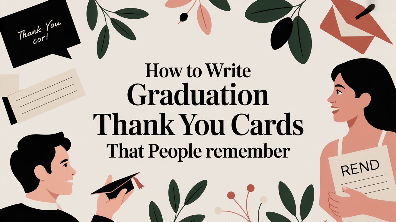 what to write on a grad party thank you card Hello Love Goods Graduation Cards Personalized with Name, 5.5x4.25 Black and White Thank You Note Cards, Envelopes Included (Flat Notecard) : Office Products Each card is printed double Graduation Thank You Card with