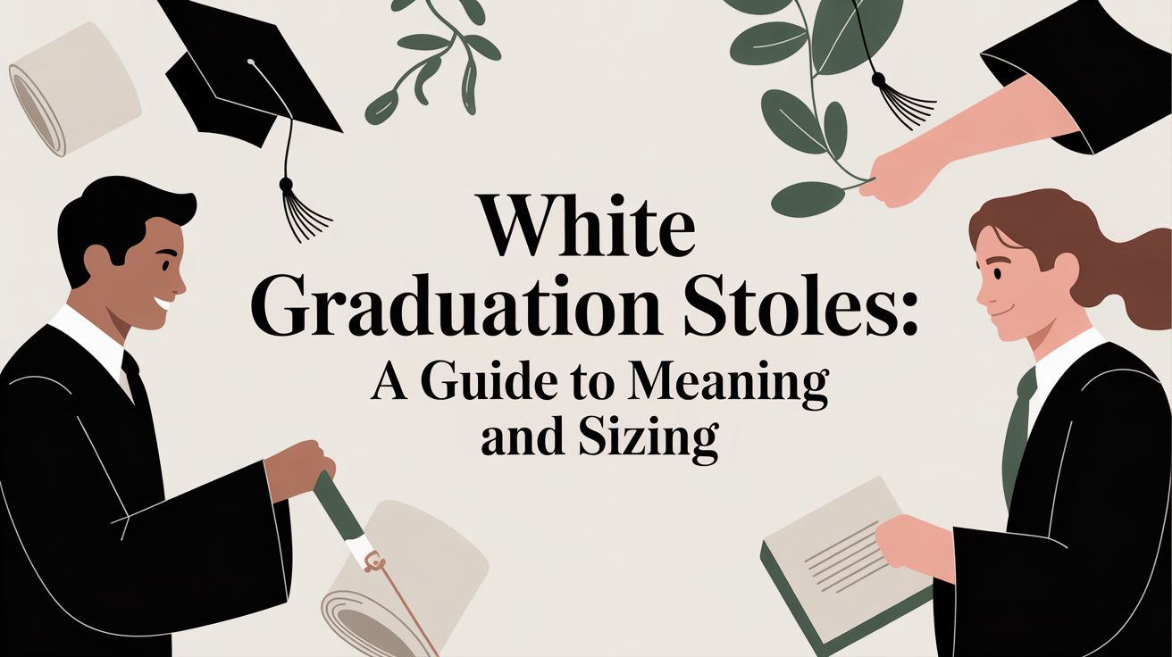 White Graduation Stoles: A Guide to Meaning, Sizing, and Style Graduation Cap and Gown White Graduation Stoles: A Guide to Meaning, Sizing, and Style Graduation Cap and Gown
