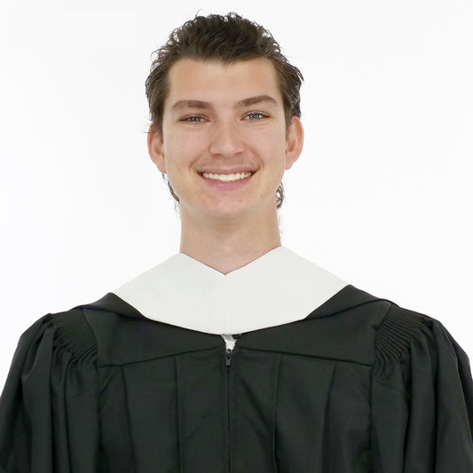 Deluxe Bachelors/Master Hood - White Velvet, Red & White