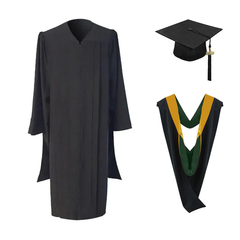 Masters Cap, Gown & Hood Package for Cal Poly San Luis Obispo Graduation Red