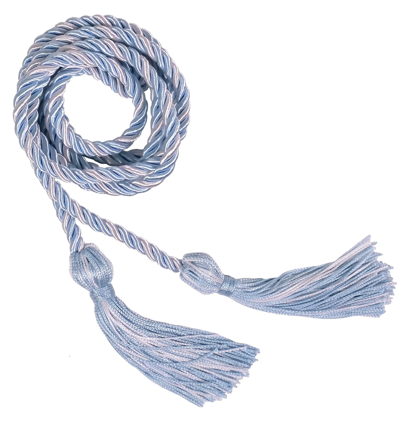 Light Blue and White Two Color Graduation Honor Cord - Graduation Cap and Gown