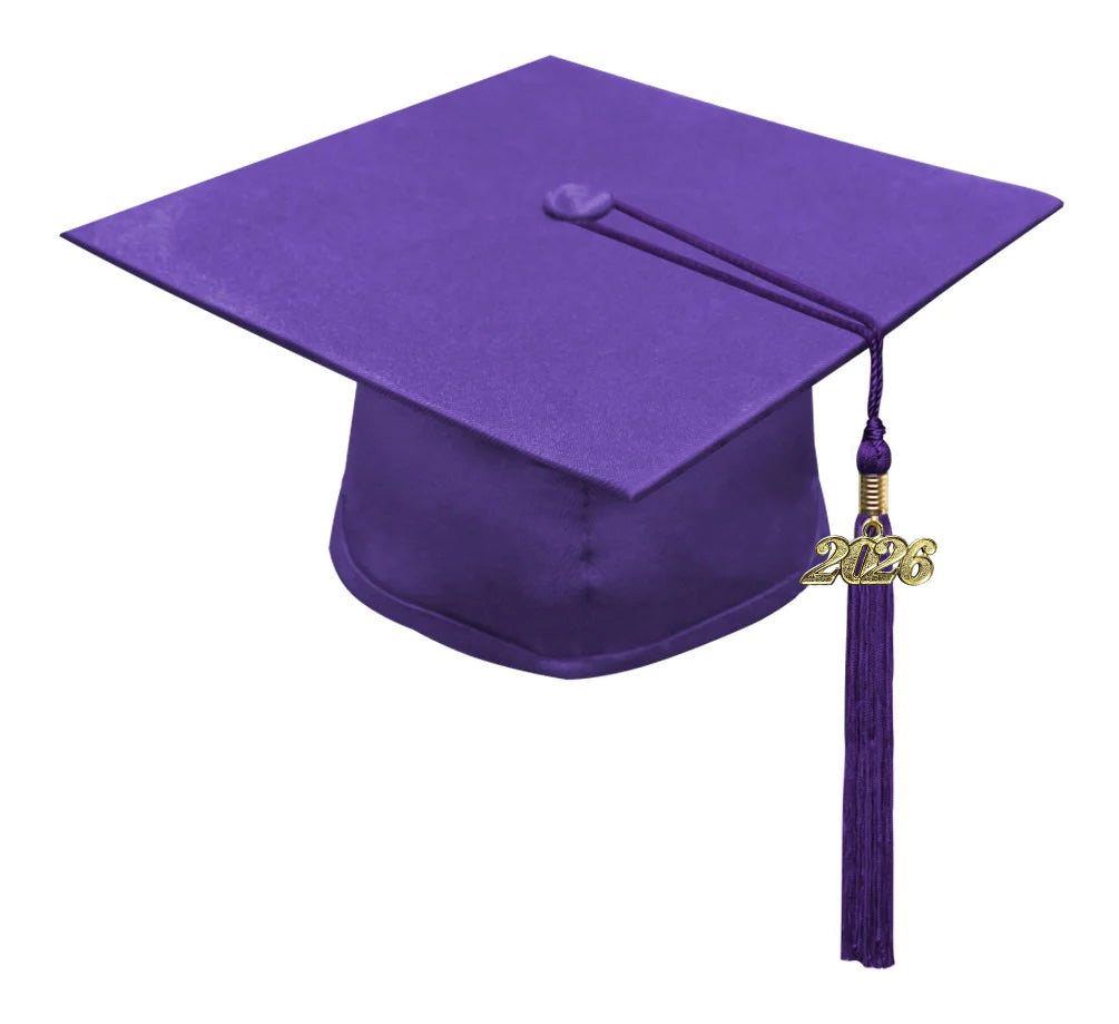 Matte Purple High School Cap & Tassel - Graduation Caps Matte Purple High School Cap & Tassel - Graduation Caps