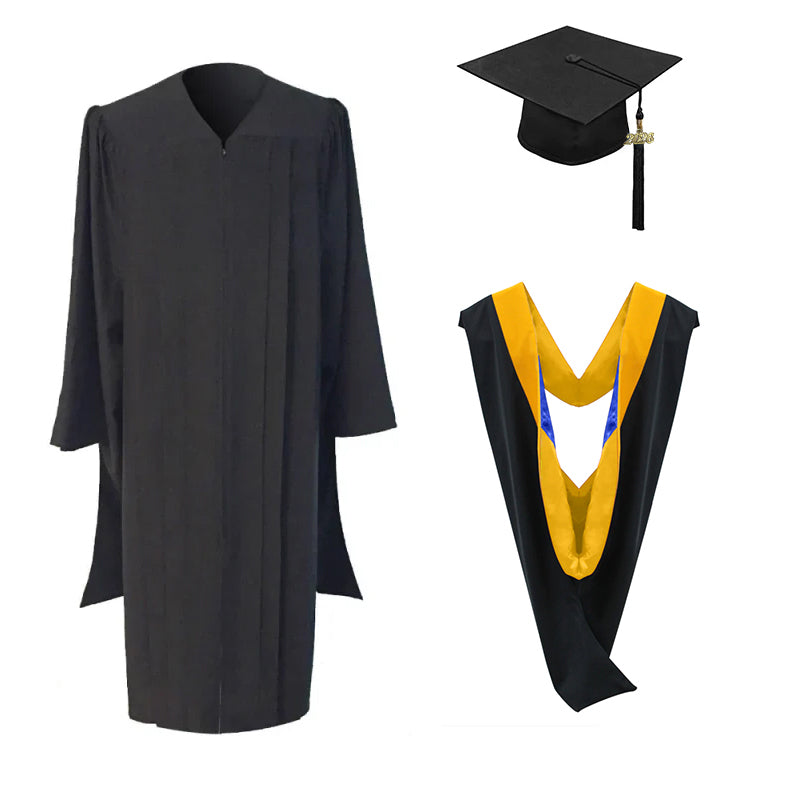Masters Cap, Gown & Hood Package for Michigan University Graduation Hunter Green