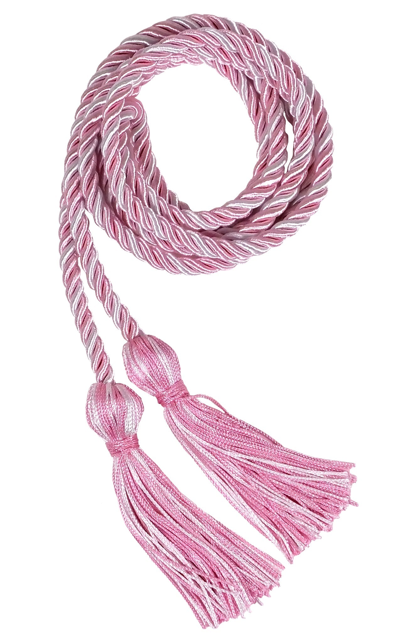 Pink and White Two Color Graduation Honor Cord - Graduation Cap and Gown