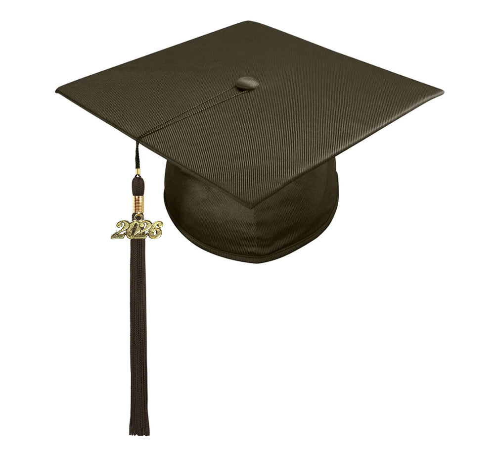 Shiny Brown High School Cap & Tassel - Graduation Caps Shiny Brown High School Cap & Tassel - Graduation Caps