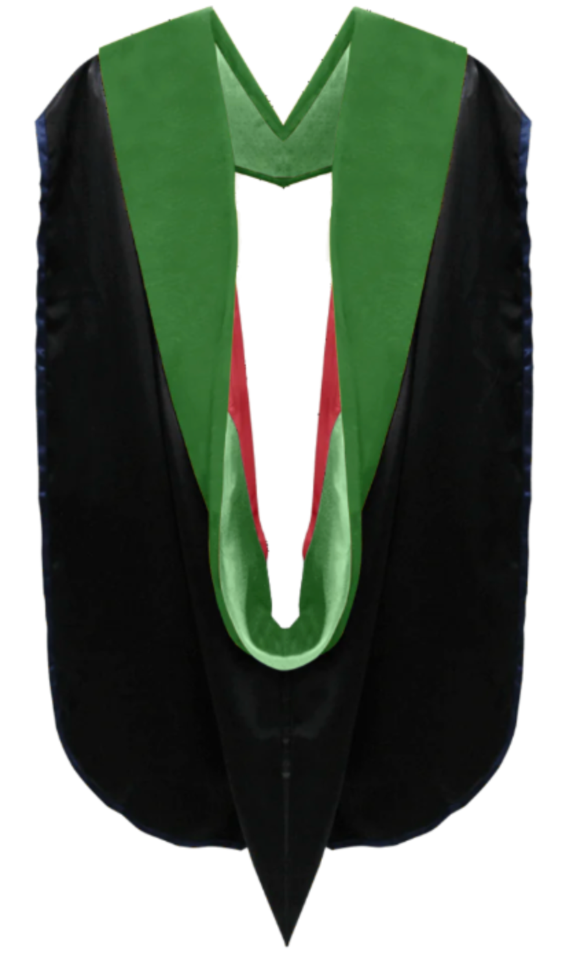 Doctoral Hoods on Clearance (FINAL SALE) - Kelly Green Velvet