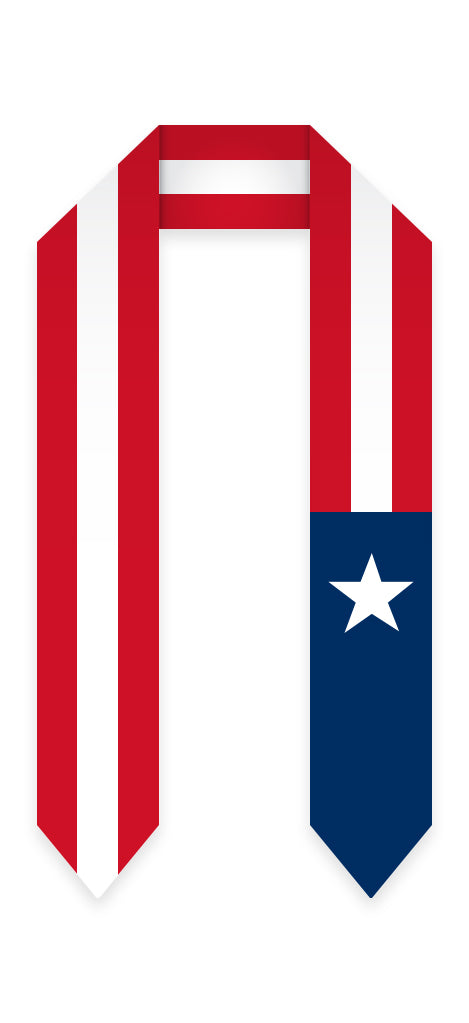Puerto Rico Graduation Stole - Puerto Rican Flag Sash