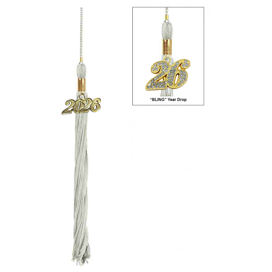 Shiny Silver High School Cap & Tassel - Graduation Caps