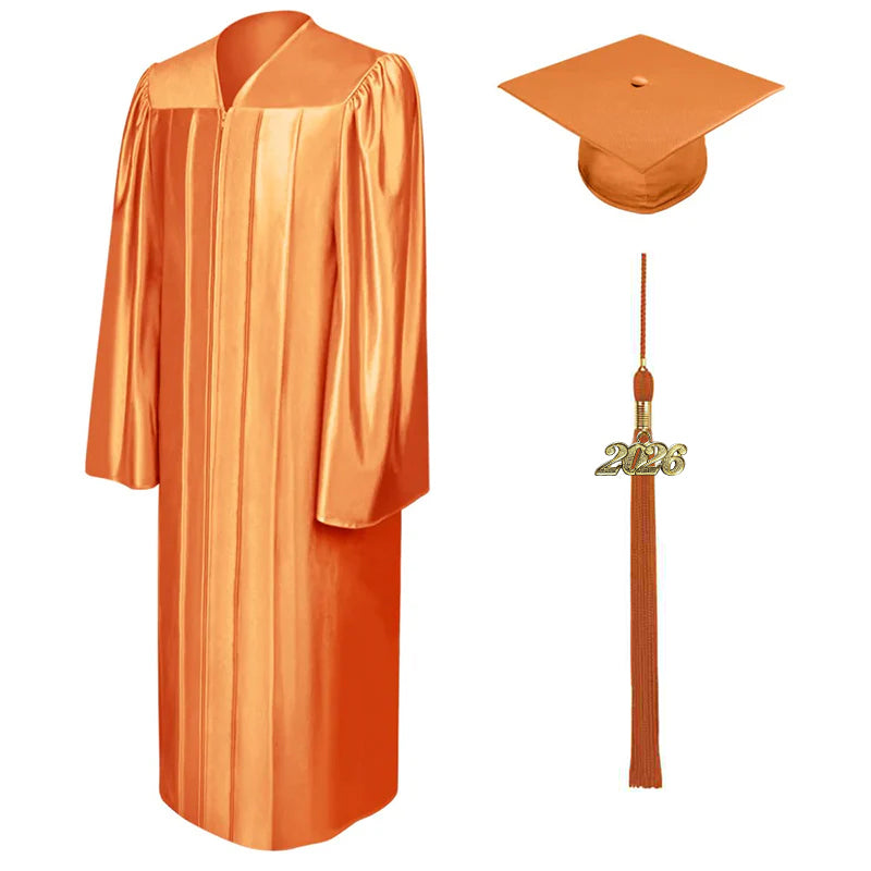Shiny Orange Bachelors Cap & Gown - College & University Shiny Orange Bachelors Cap & Gown - College & University