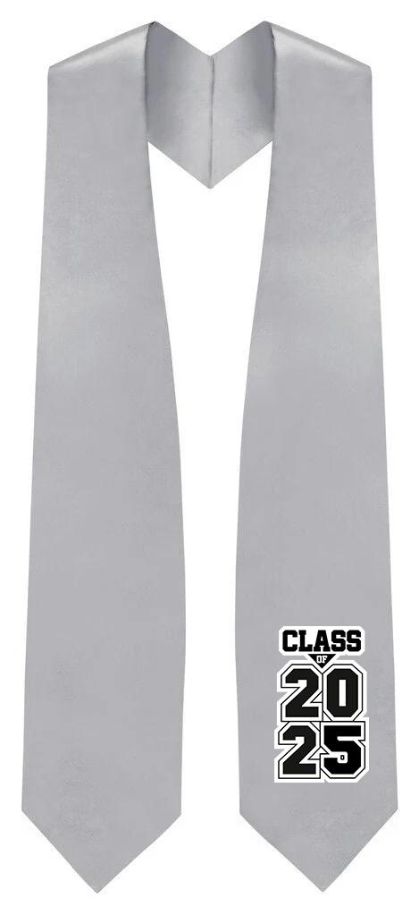 Silver "Class of 2025/2026" Graduation Stole