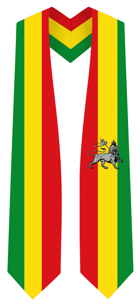 Ethiopia Graduation Stole - Ethiopia Flag Sash V Style Neckline Ethiopia Graduation Stole - Ethiopia Flag Sash V Style Neckline