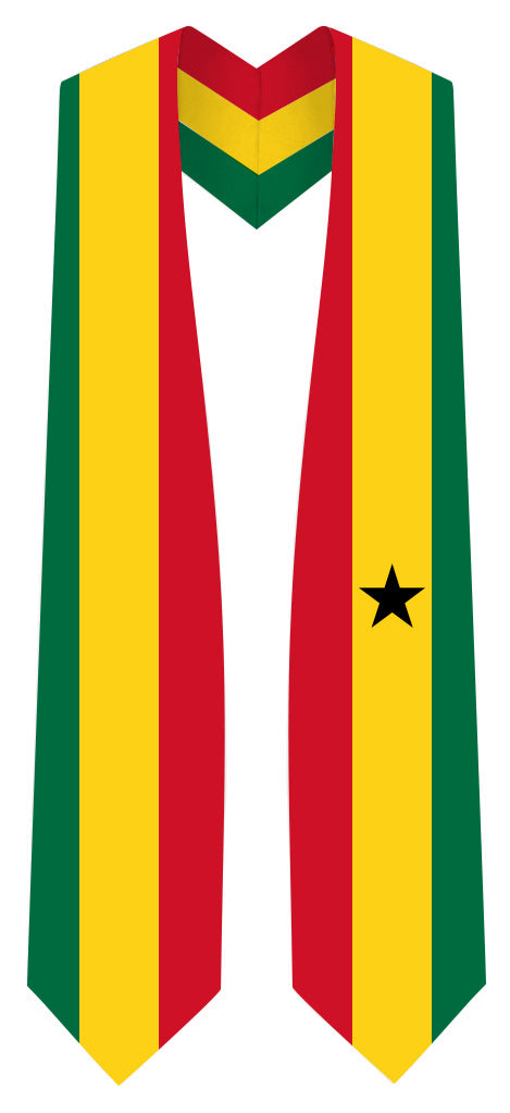 Ghana Graduation Stole - Ghana Flag Sash Ghana Graduation Stole - Ghana Flag Sash