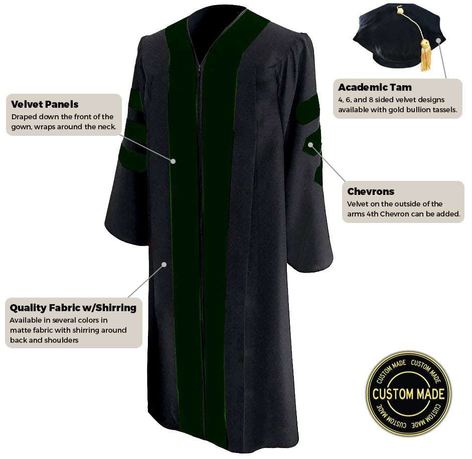 Custom Classic Doctoral Gown and Tam Package – Graduation Cap and Gown