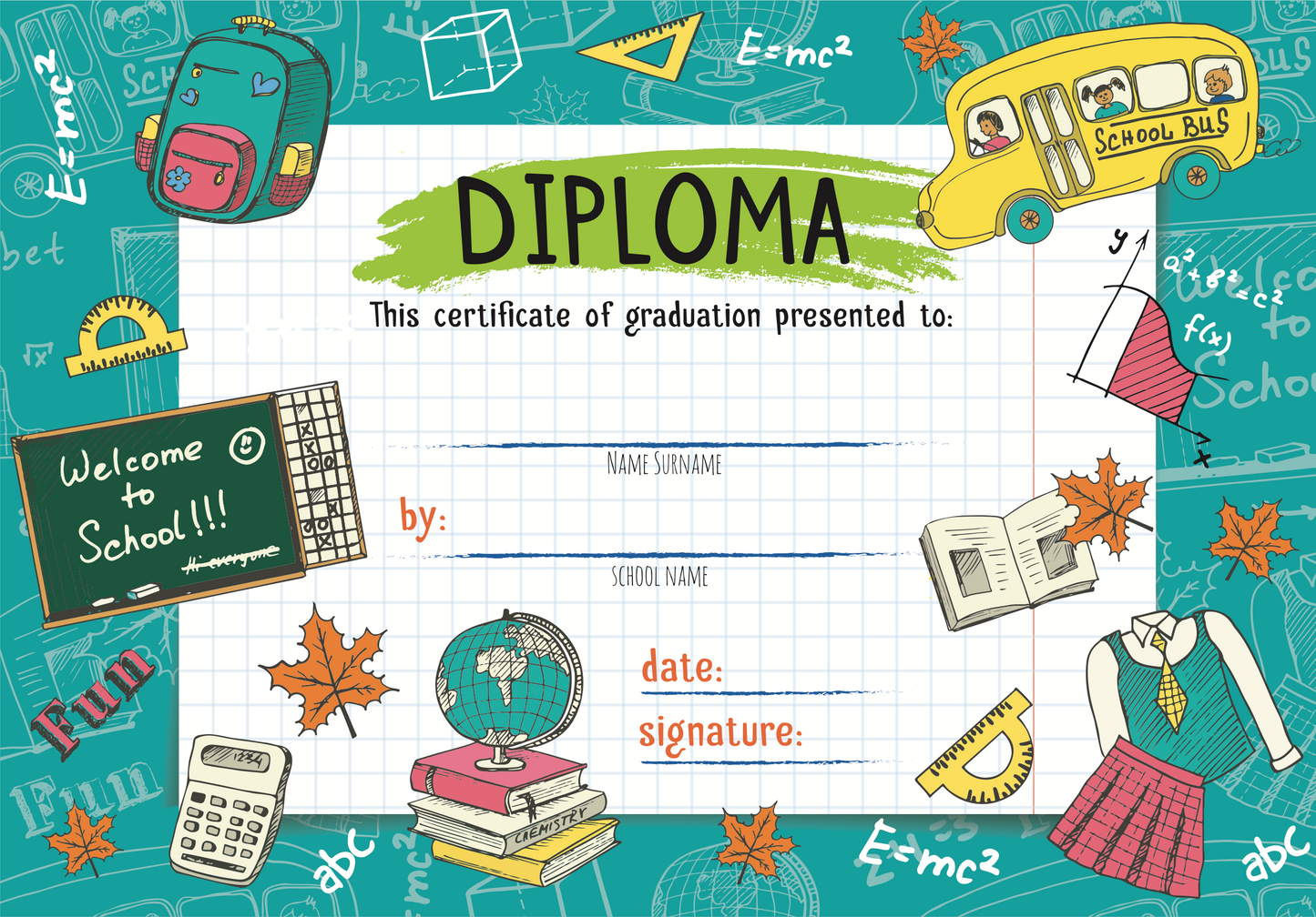 Pre-K Diploma - Graduation Diplomas - Graduation Cap and Gown
