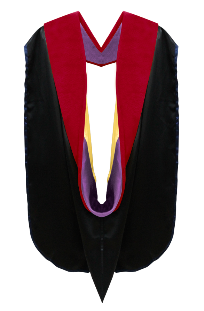 Deluxe Doctoral Academic Gown, Hood and Tam Package - Graduation Cap and Gown