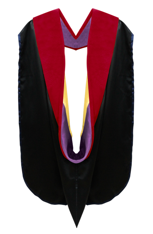 Deluxe Doctoral Academic Gown, Hood and Tam Package - Graduation Cap and Gown