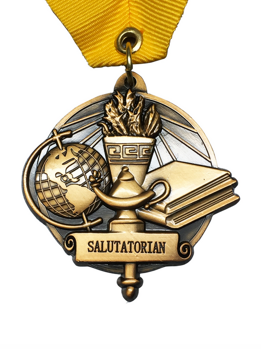 Salutatorian Graduation Medal - Graduation Cap and Gown