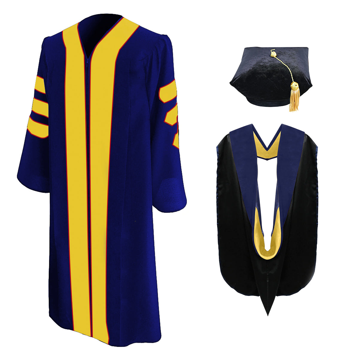 Custom Classic Doctoral Gown, Hood, Tam - Euclid University Custom Classic Doctoral Gown, Hood, Tam - Euclid University