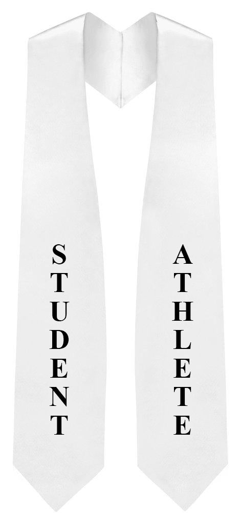 White "Student Athlete"  Graduation Stole