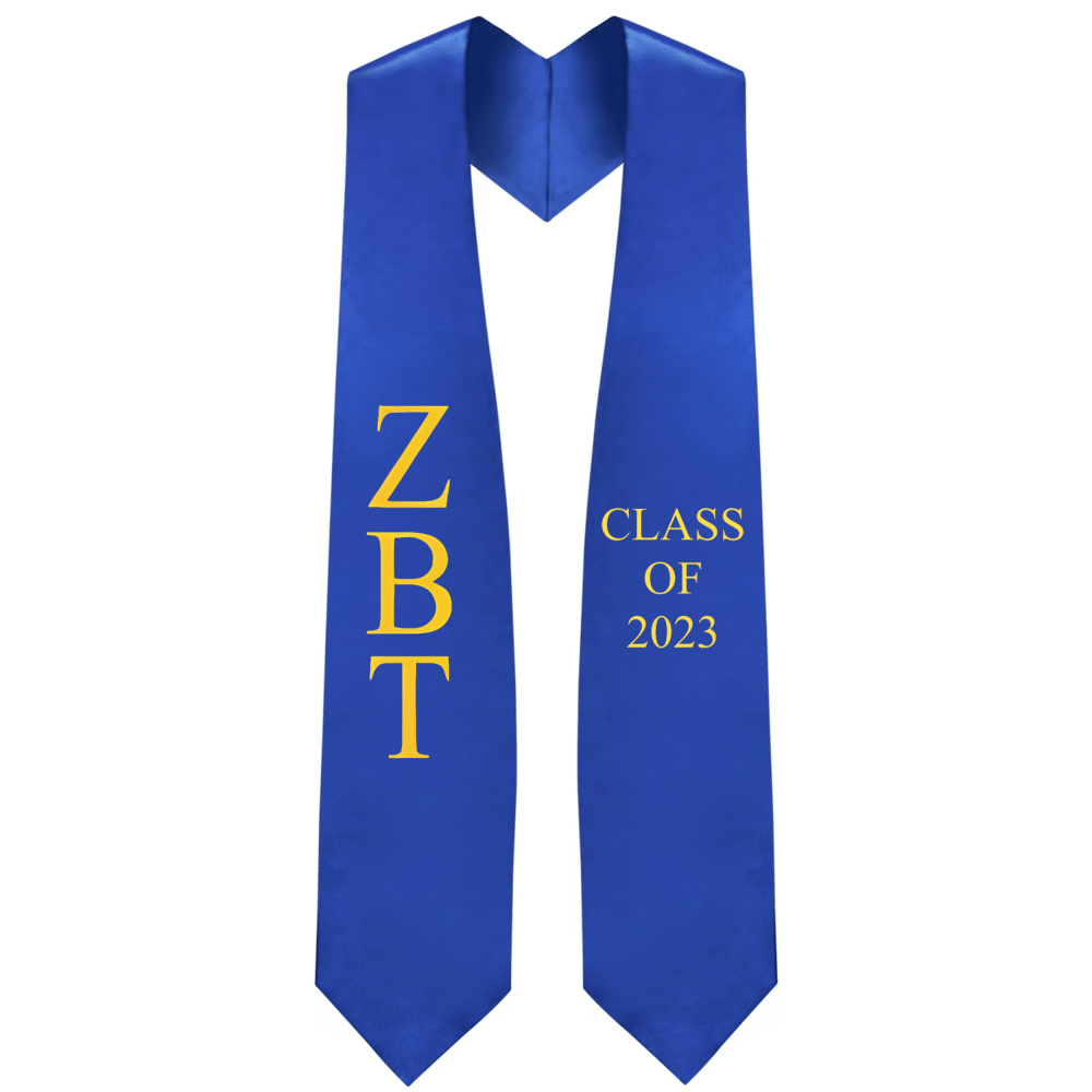 Zeta Beta Tau Lettered Stole w/ Year