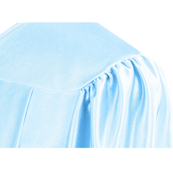 Shiny Light Blue High School Graduation Gown - Graduation Cap and Gown