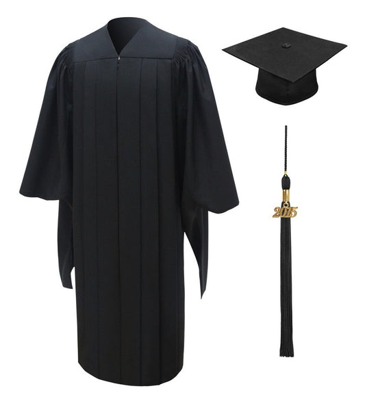 Deluxe Master's Graduation Cap, Gown, Tassel & Hood Package - Graduation Cap and Gown