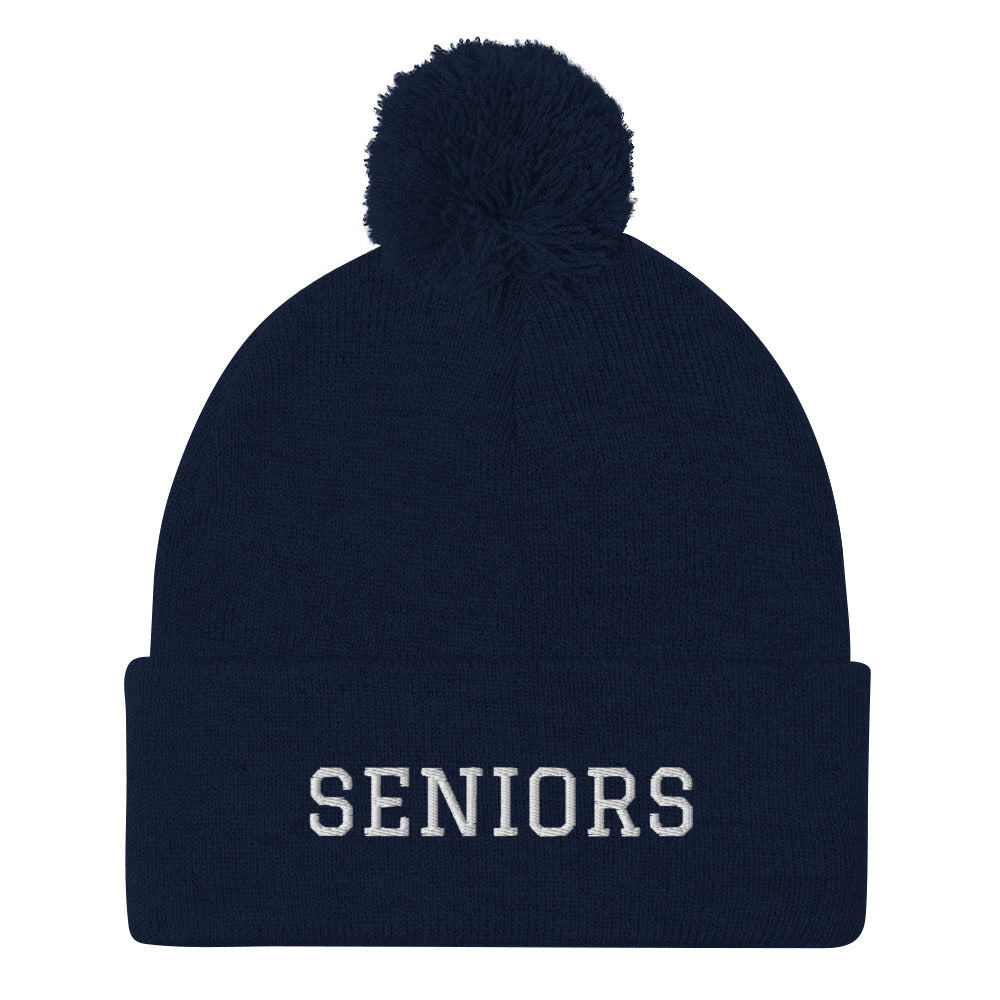Graduation "SENIORS" Pom-Pom Beanie - Graduation Cap and Gown