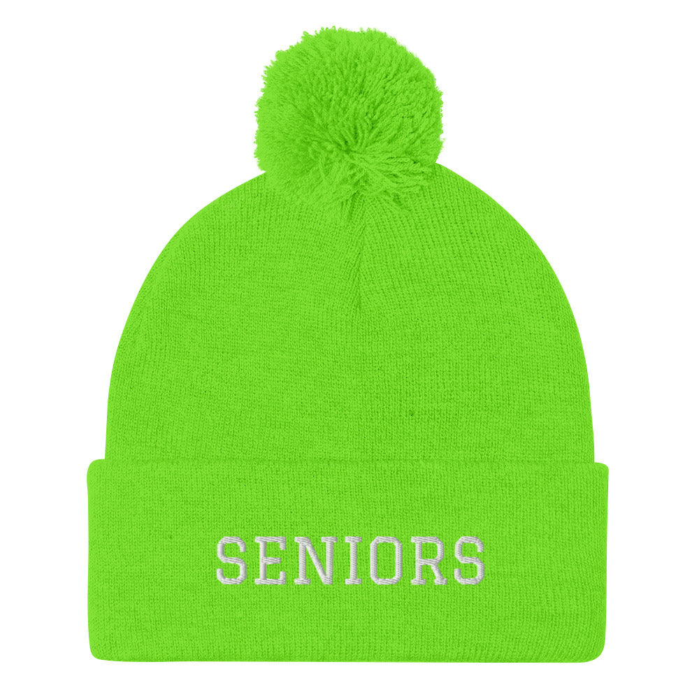 Graduation "SENIORS" Pom-Pom Beanie - Graduation Cap and Gown
