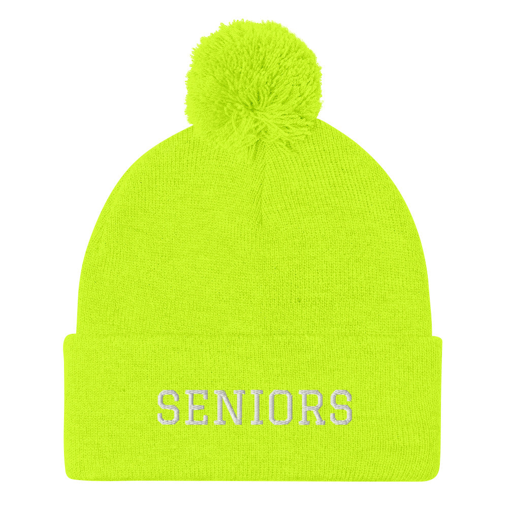 Graduation "SENIORS" Pom-Pom Beanie - Graduation Cap and Gown