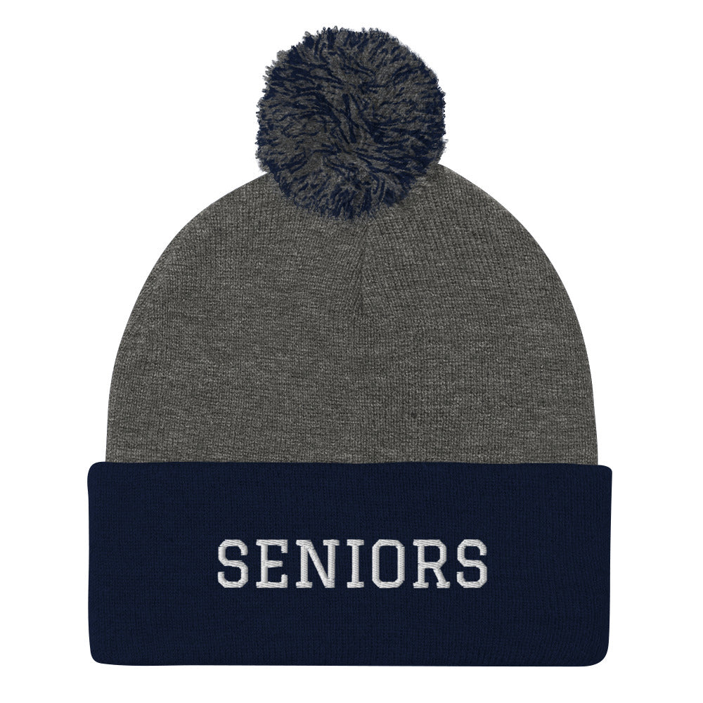 Graduation "SENIORS" Pom-Pom Beanie - Graduation Cap and Gown