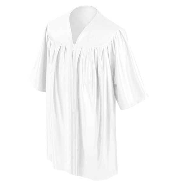 Child Shiny White Graduation Gown - Preschool & Kindergarten Gowns 33 (4'0" - 4'2") Child Shiny White Graduation Gown - Preschool & Kindergarten Gowns 33 (4'0" - 4'2")