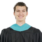 Deluxe Bachelors/Master Hood - Peacock Blue Velvet, Royal Blue & White