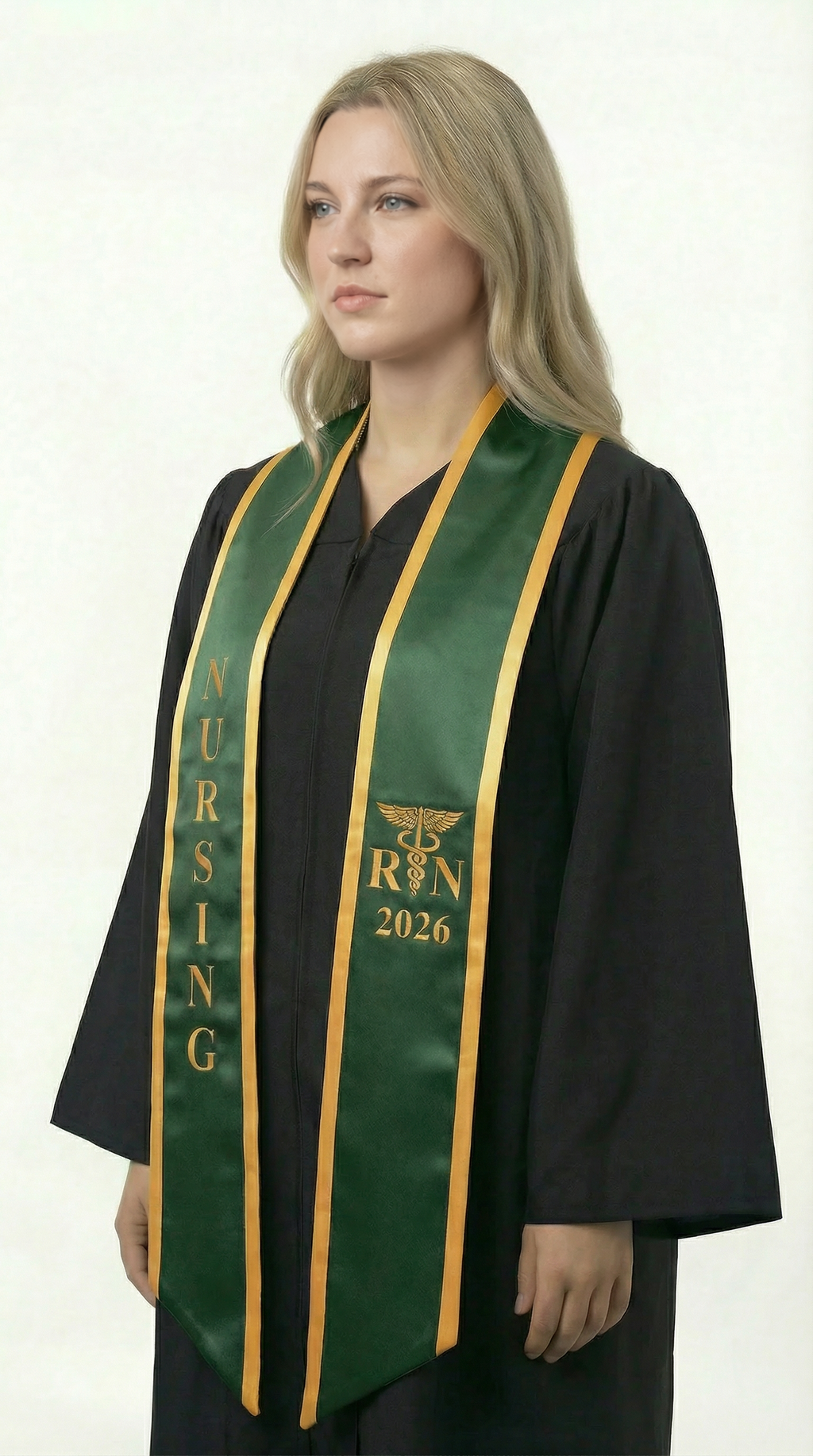 2026 RN Nursing Graduation Stole with Trim - Graduation Cap and Gown
