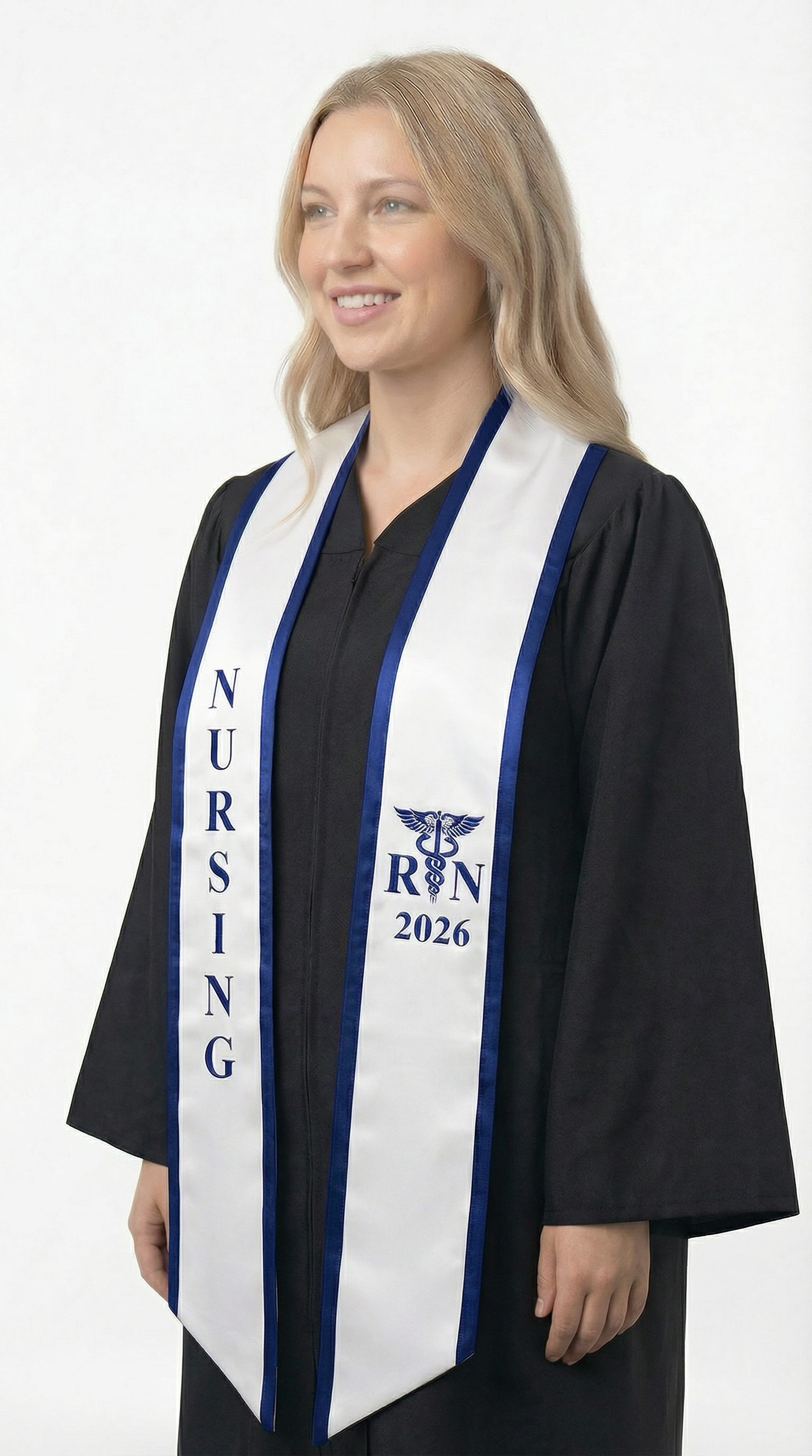 2026 RN Nursing Graduation Stole with Trim - Graduation Cap and Gown