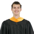 Deluxe Bachelors/Master Hood - Apricot Velvet, Royal Blue & White