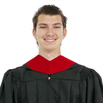 Deluxe Bachelors/Master Hood - Scarlet Velvet, Royal Blue & White