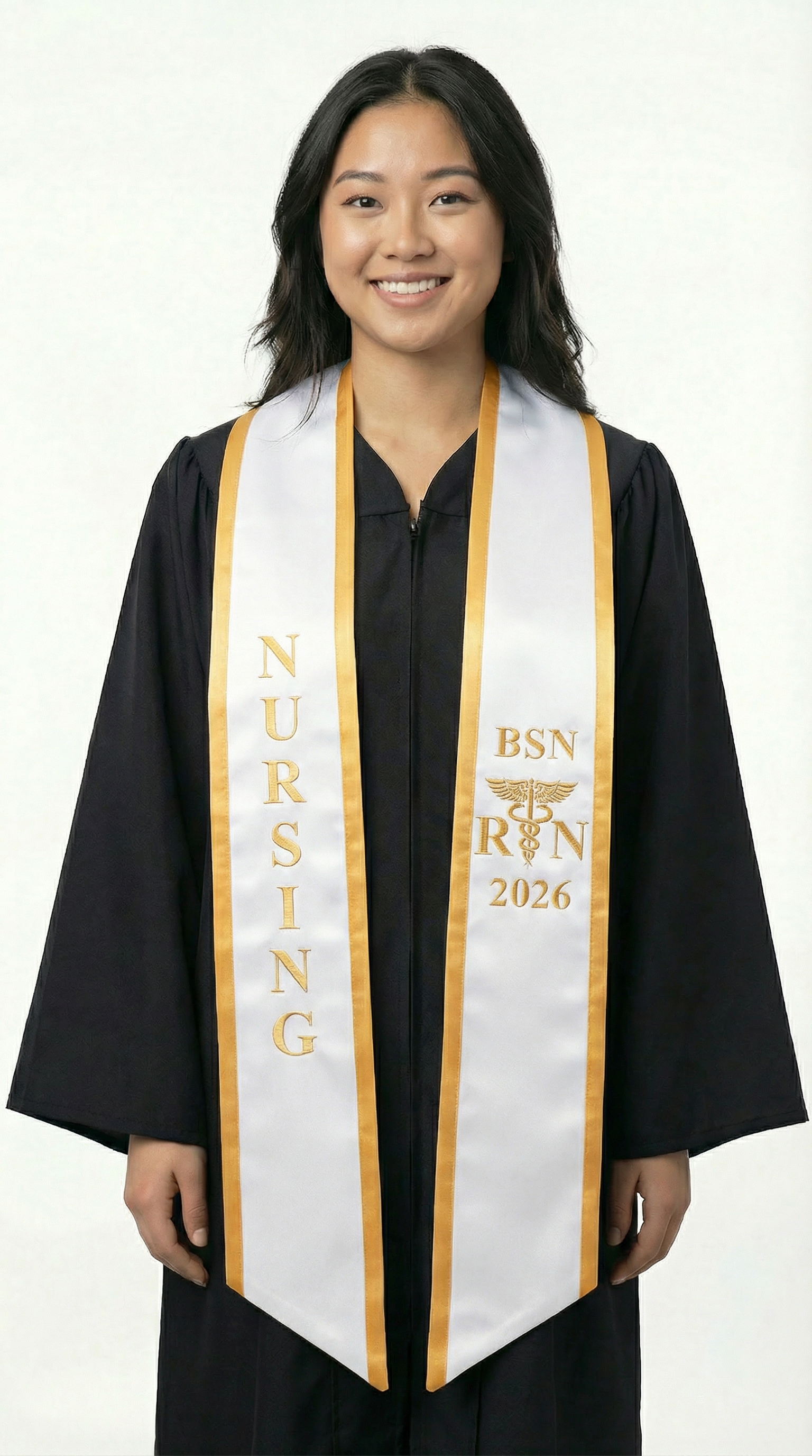 2026 BSN Nursing Graduation Stole with Trim - Graduation Cap and Gown