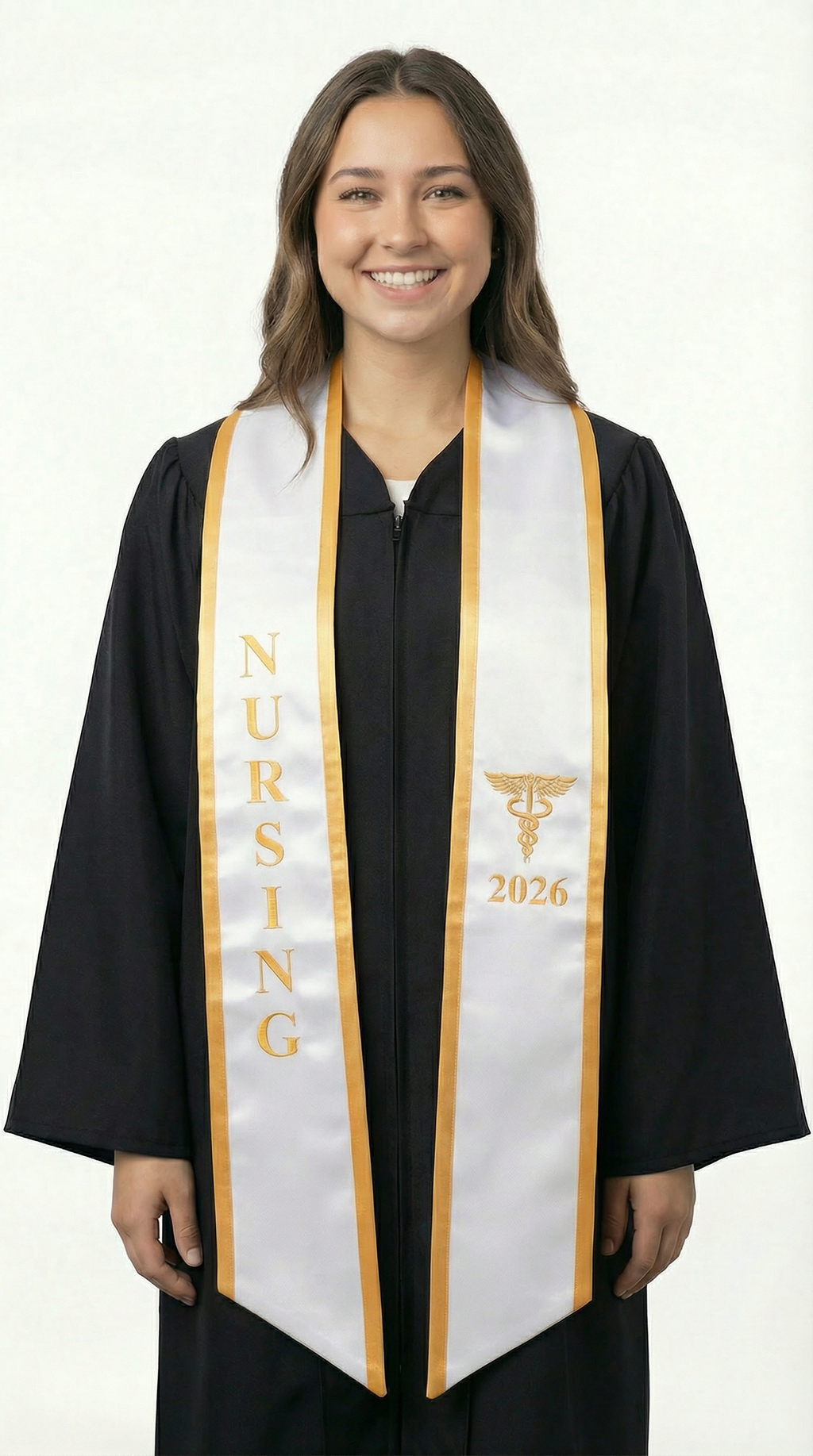 2026 Nursing Graduation Stole with Trim - Graduation Cap and Gown
