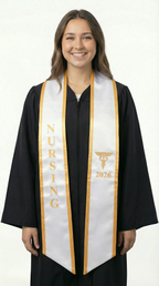 2026 Nursing Graduation Stole with Trim - Graduation Cap and Gown