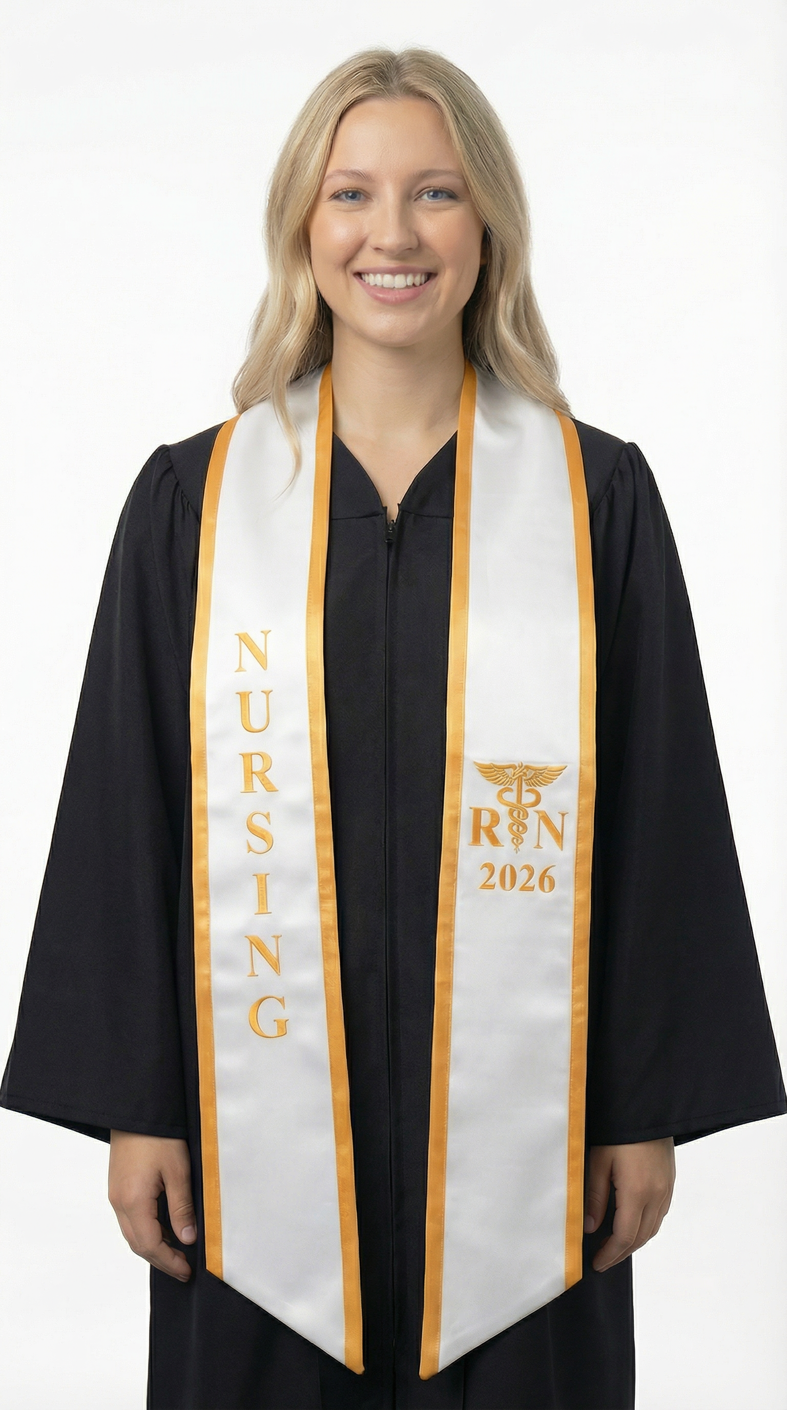 2026 RN Nursing Graduation Stole with Trim - Graduation Cap and Gown