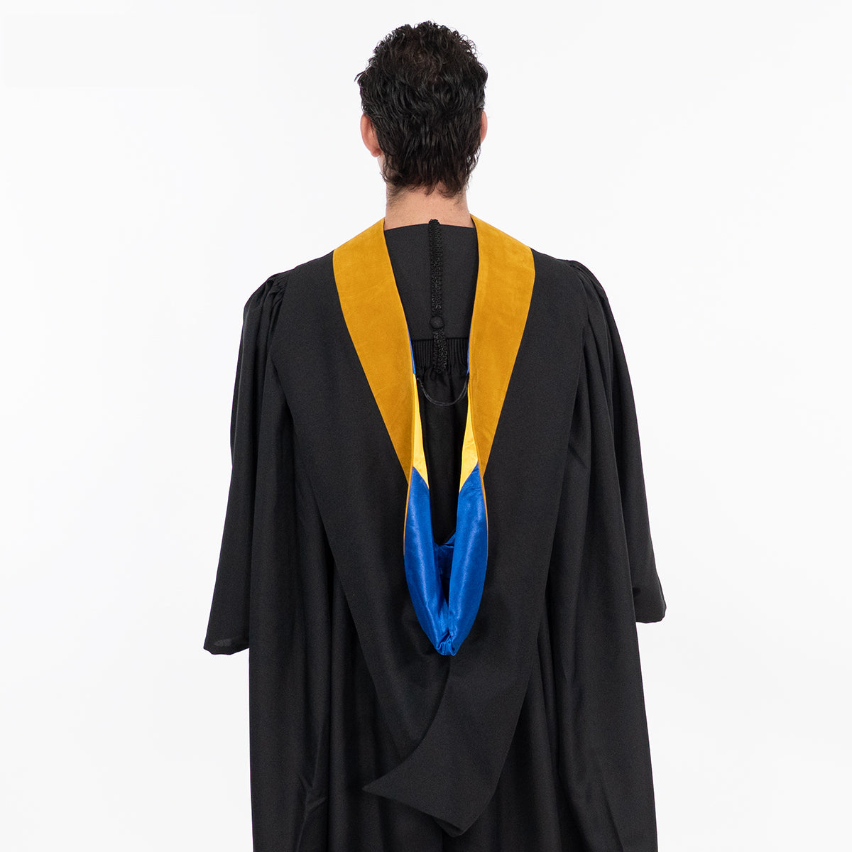 Deluxe Bachelors/Master Hood - Science Gold Velvet, Royal Blue & Golden Yellow