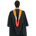 Deluxe Bachelors/Master Hood - Apricot Velvet, Red & White - Graduation Cap and Gown