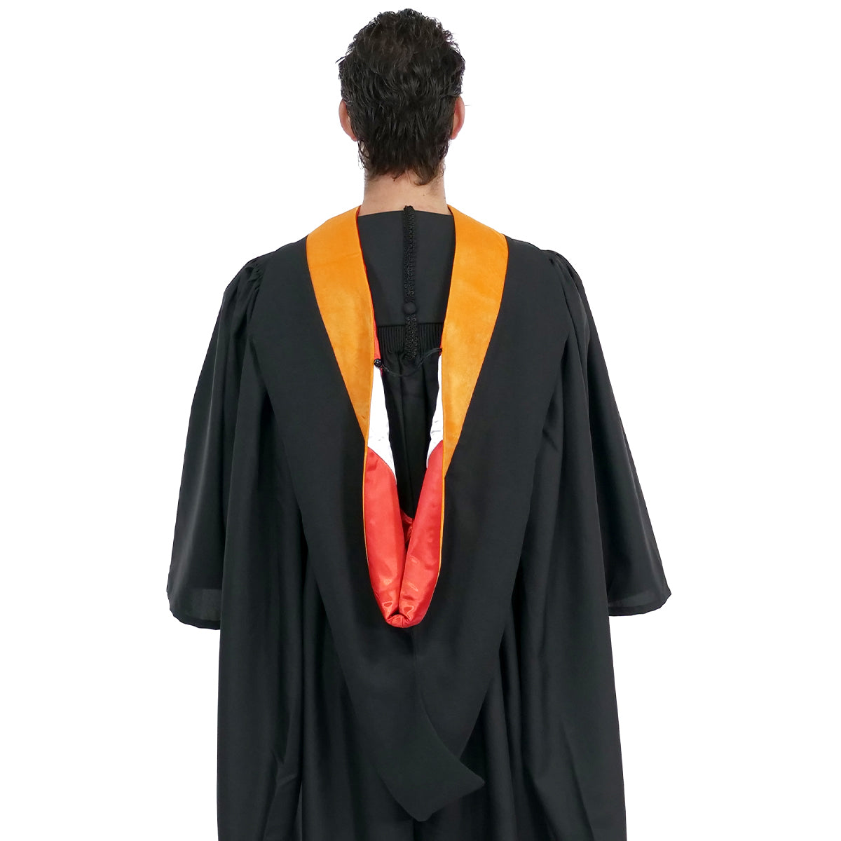Deluxe Bachelors/Master Hood - Apricot Velvet, Red & White - Graduation Cap and Gown