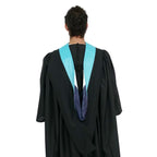 Deluxe Bachelors/Master Hood - Light Blue Velvet, Navy & White