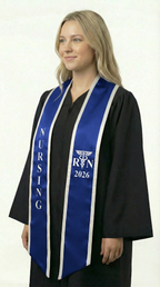 2026 RN Nursing Graduation Stole with Trim - Graduation Cap and Gown