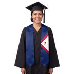 American Samoa flag graduation stole with the American Samoa flag design, worn as a graduation sash