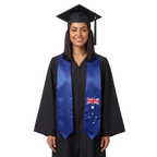 Australia flag graduation stole with the Australia flag design, worn as a graduation sash