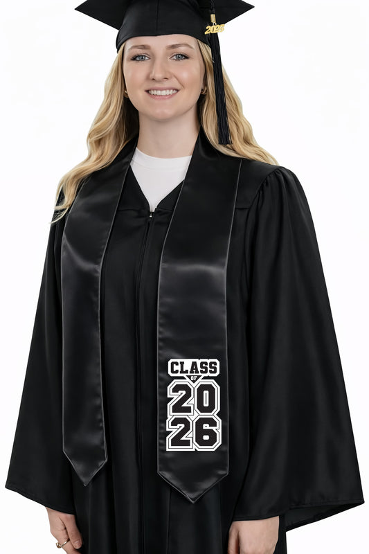 Black "Class of 2025/2026" Graduation Stole