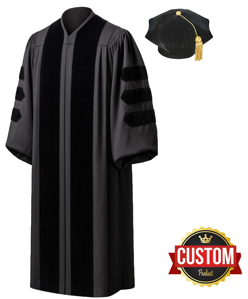 Deluxe Doctoral Graduation Tam & Gown Package - Graduation Cap and Gown