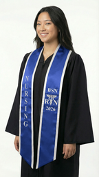 2026 BSN Nursing Graduation Stole with Trim - Graduation Cap and Gown